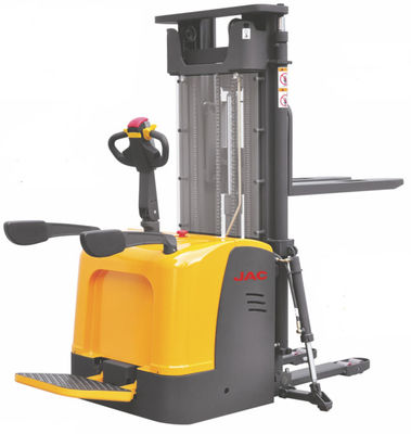 Stand On Electric Stacker Truck , Electric Lift Pallet Stacker Low Noise Operation