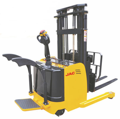 Single Scissor Stand Up Electric Forklift 1.2 Ton With Small Turning Radius